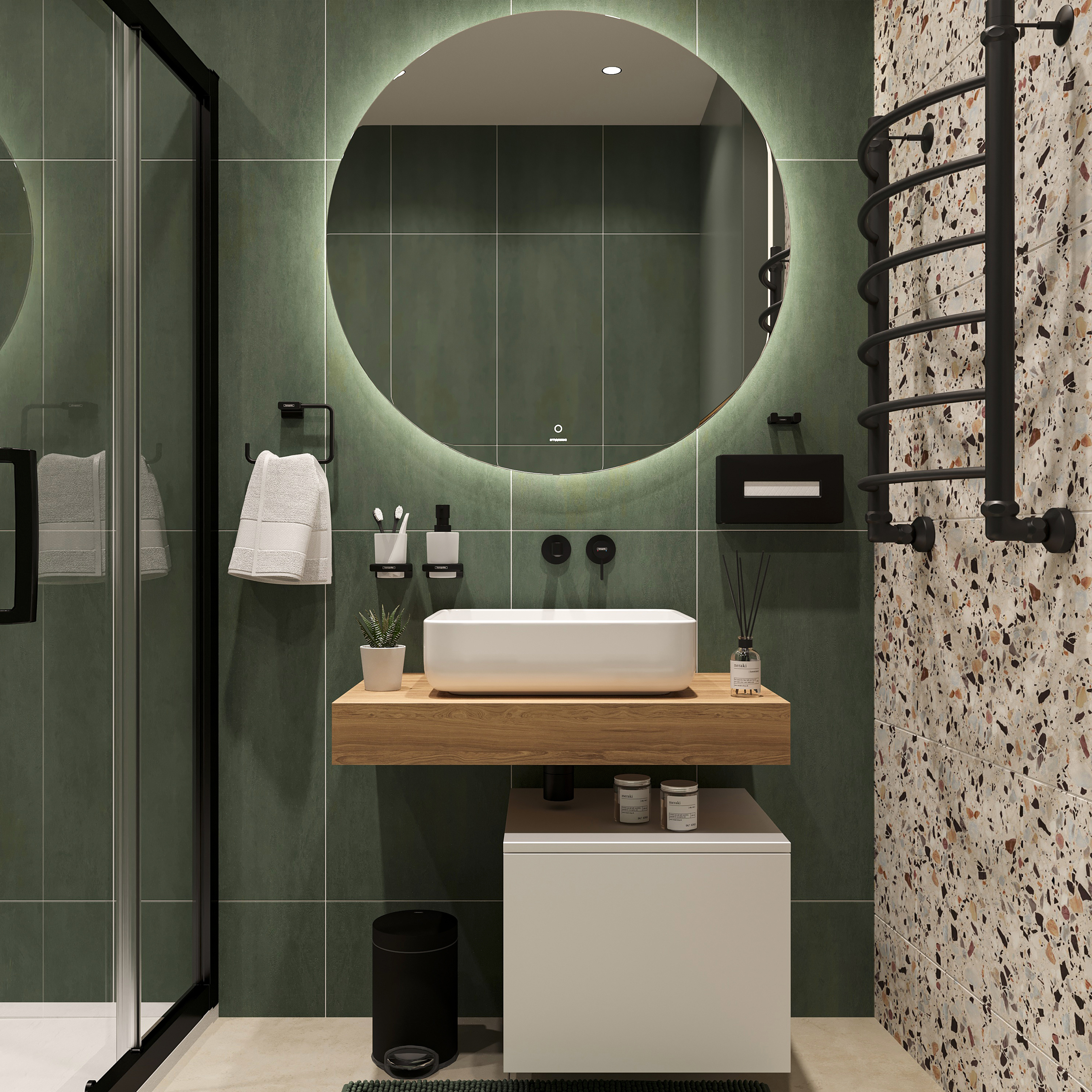 Мебель для ванной STWORKI Ольборг 80 столешница дуб французский, без отверстий, с тумбой 50, с раковиной STWORKI Soul 1 белой 489050 - 0