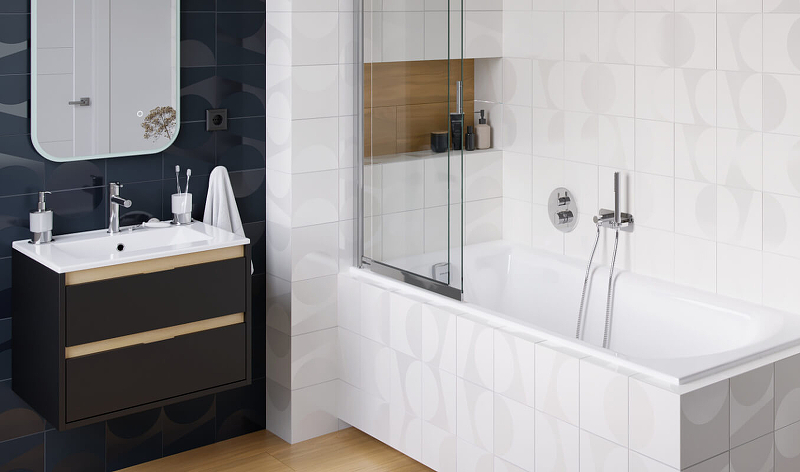 Тумба под раковину EXCELLENT Tuto 60 черный матовый - светлое дерево MLEX.0103.600.BKBL - 1