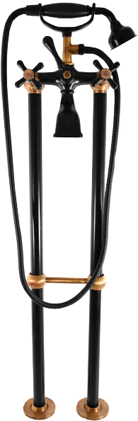 Смеситель напольный для ванны Rav Slezak Morava retro черный матовый - бронза MK150.5/2CMATSM - 0