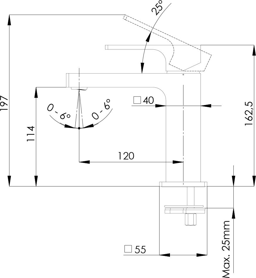 Смеситель для раковины Remer Absolute AU12 хром - 1