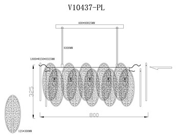 Люстра на штанге Moderli Rimini V10437-PL - 2