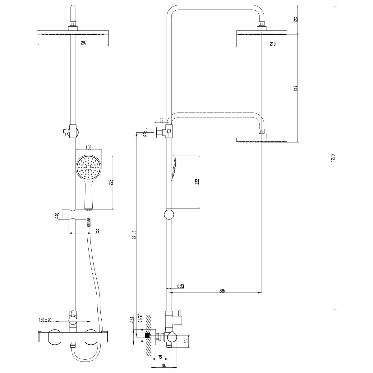 Душевая стойка Lemark Yeti  LM7860C - 1