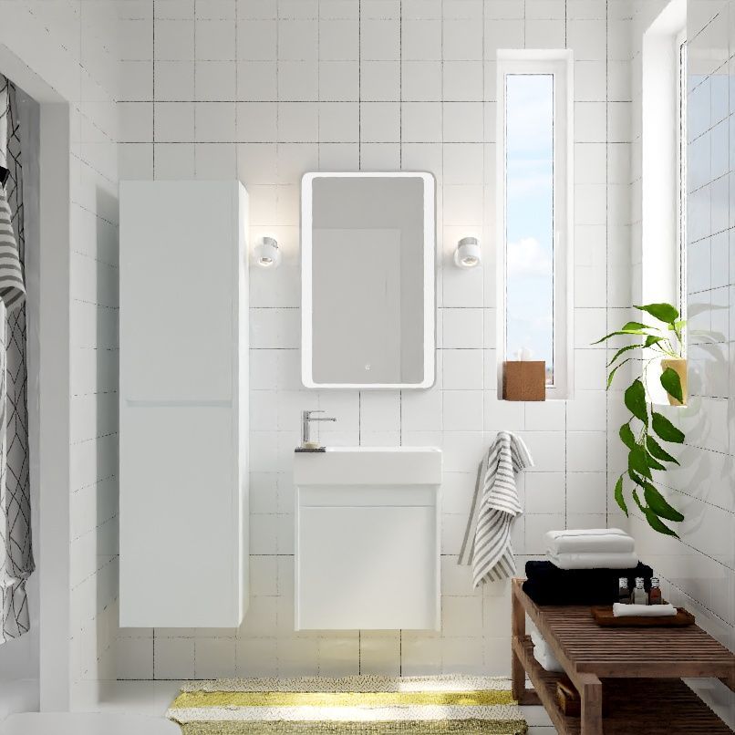 FAMILY База под раковину подвесная с одной распашной дверцей, Bianco Lucido, 500x270x500, Family-500-1D-SO-BL - 0