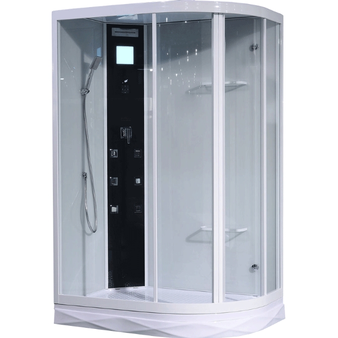 Душевая кабина Orans 130х90 левая белая стекло прозрачное с гидромассажем 86155AL - 0