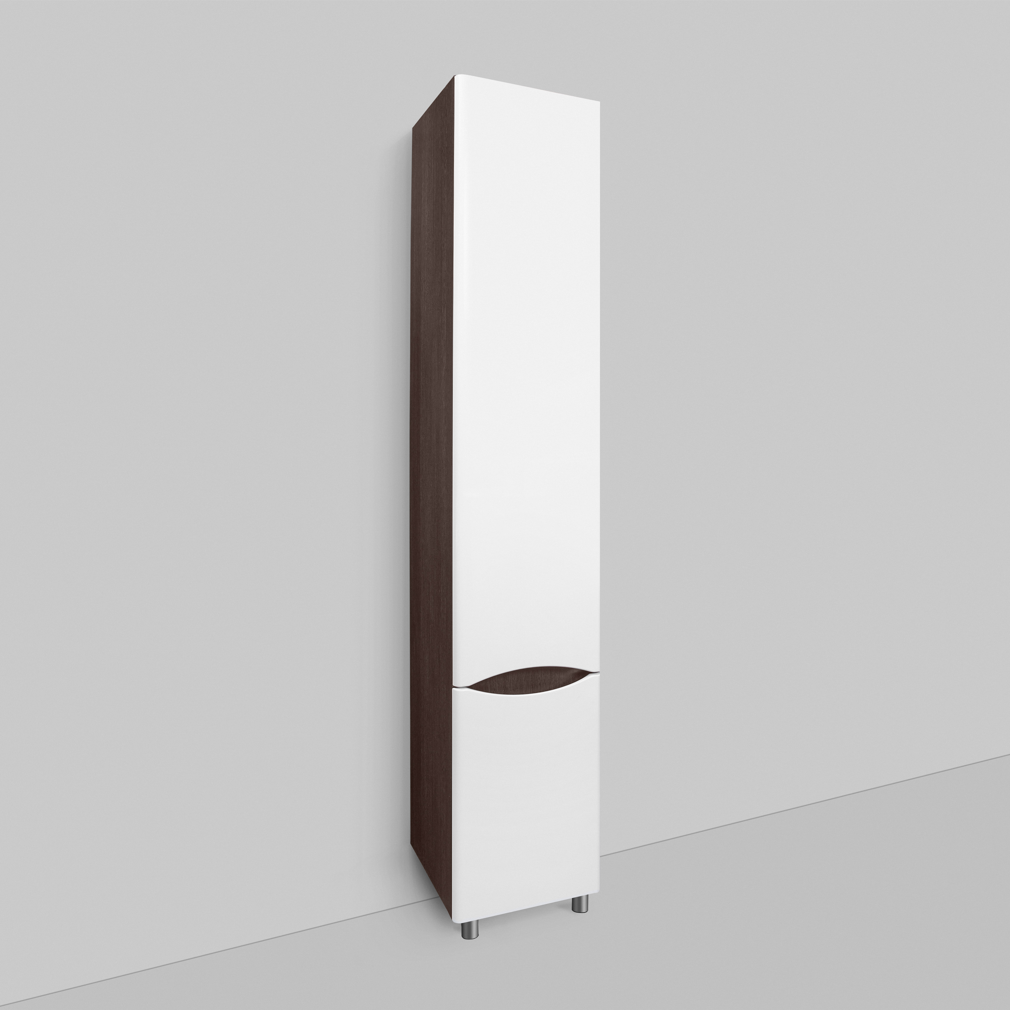 Шкаф-пенал AM.PM Like 35 R напольный, белый глянец, венге M80CSR0356VF - 0
