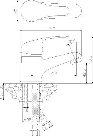 Смеситель для раковины Rossinka  хром  Y35-11 - 1