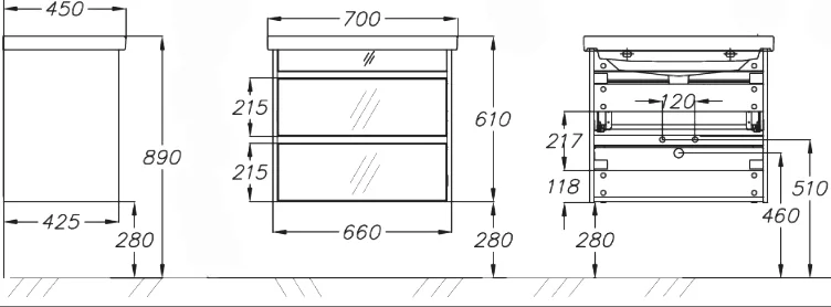 Тумба с раковиной Opadiris Фреш 70 белый - 5