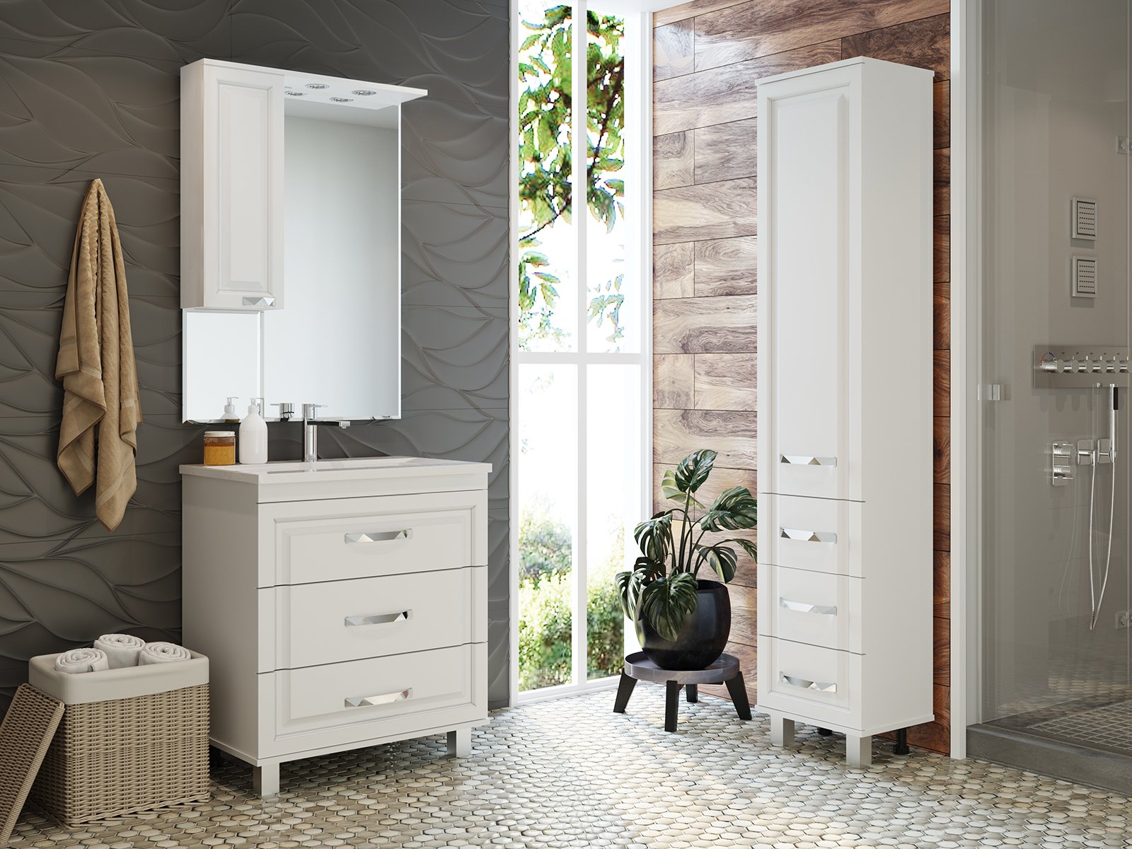 Терра - 70 Тумба с 3 ящ. белая П-Тер01070-0113Я - 3