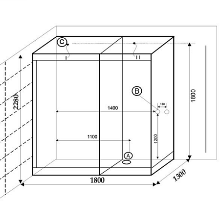 Душевая кабина Frank 180х130 правая с финской сауной F-918 R - 2