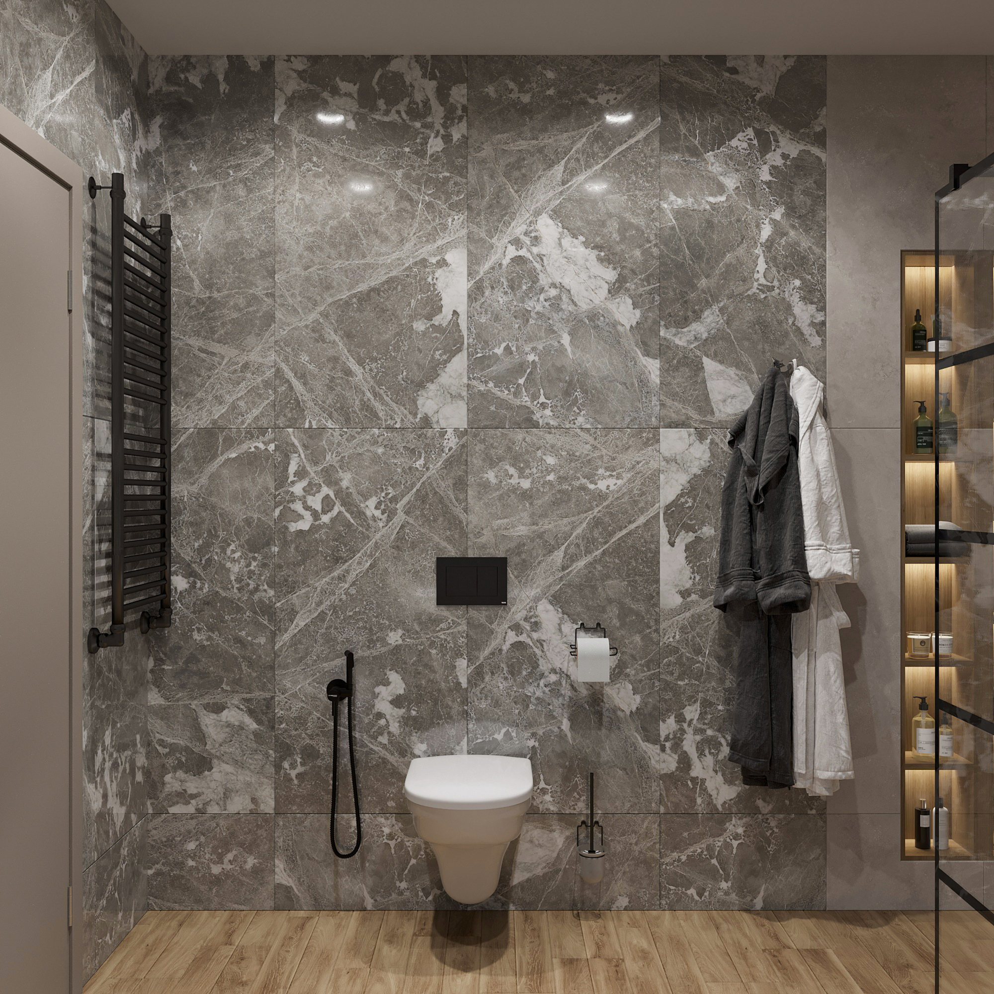 Держатель туалетной бумаги DIWO Смоленск П14788 черный муар - 2