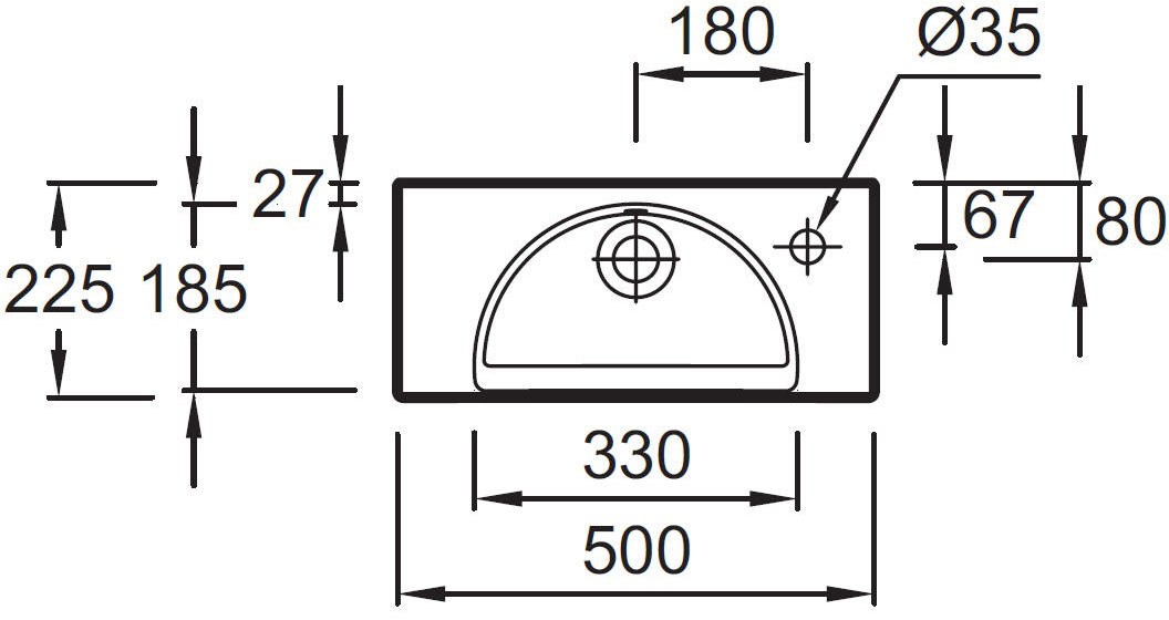 Рукомойник Jacob Delafon Odeon Rive Gauche EGO112-56-00 R - 2