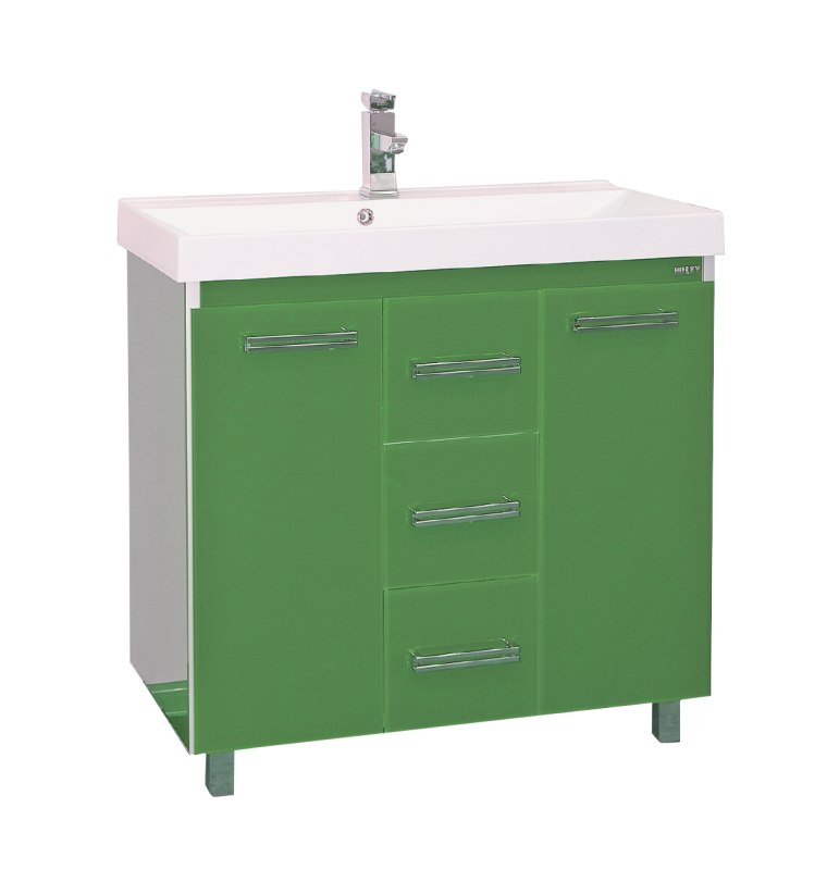 Джулия QVATRO - 90 Тумба с 3 ящ. ПРЯМАЯ салатовая Л-Джк01090-0710Пр3Я - 0