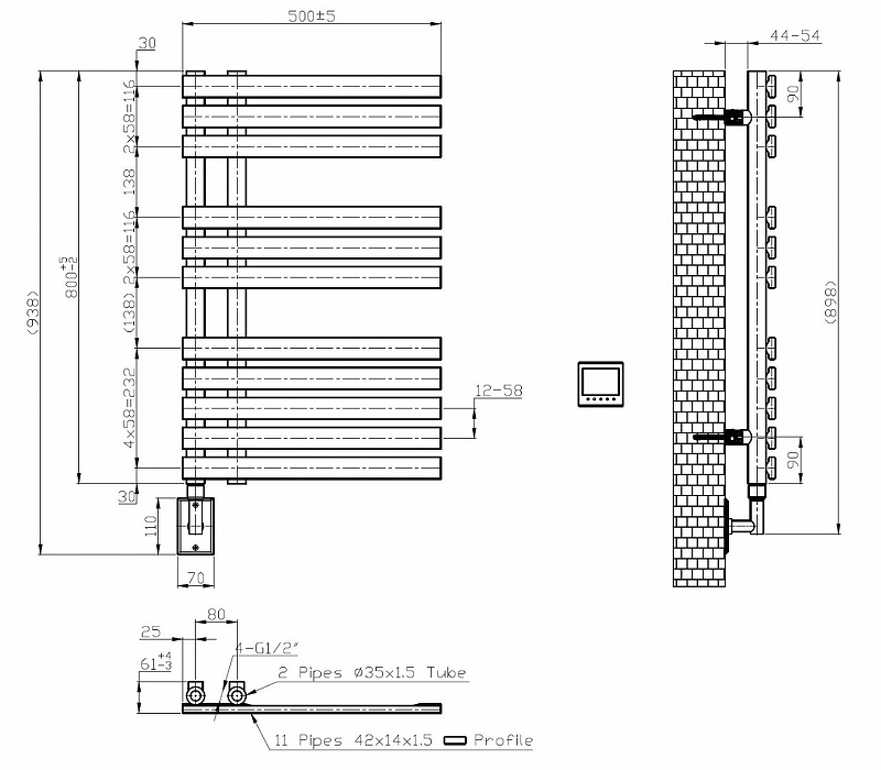 Полотенцесушитель электрический Boheme Venturo белый матовый 721-MW - 2