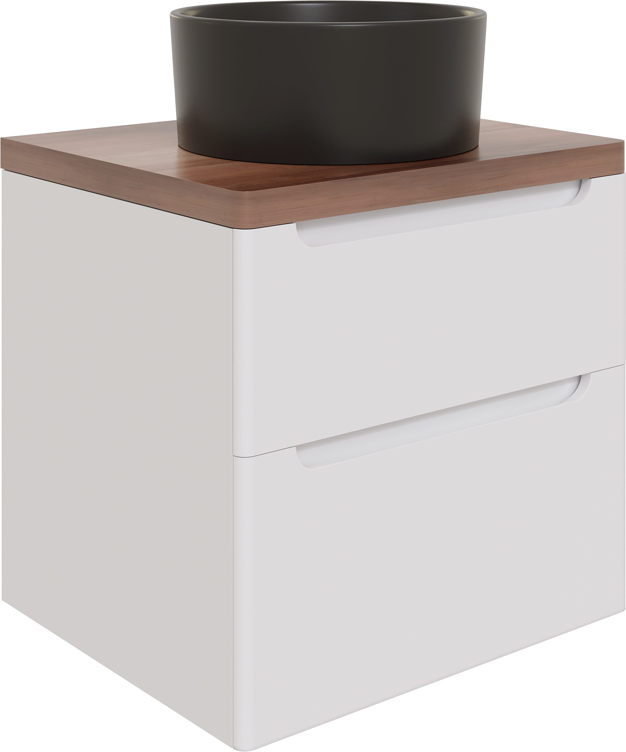 Мебель для ванной STWORKI Берген 60 белая с темной столешницей, раковина BOCCHI Vessel 1174-004-0125 черная матовая 549464 - 6