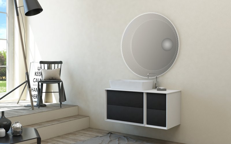 BELLAGIO Шкафчик подвесной совместимый с базой под раковину 54717 Bianco opaco  35x46x48 - 3