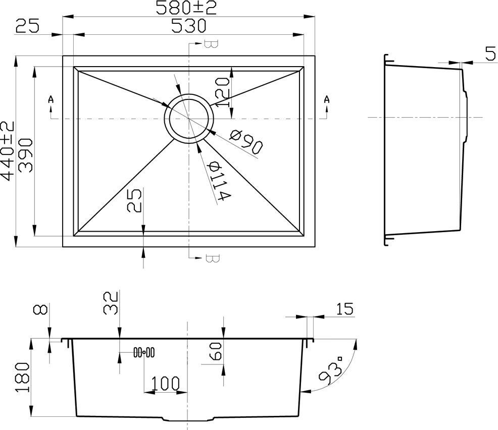 Мойка кухонная Steel Hammer R Levos SH X 5844 - 1