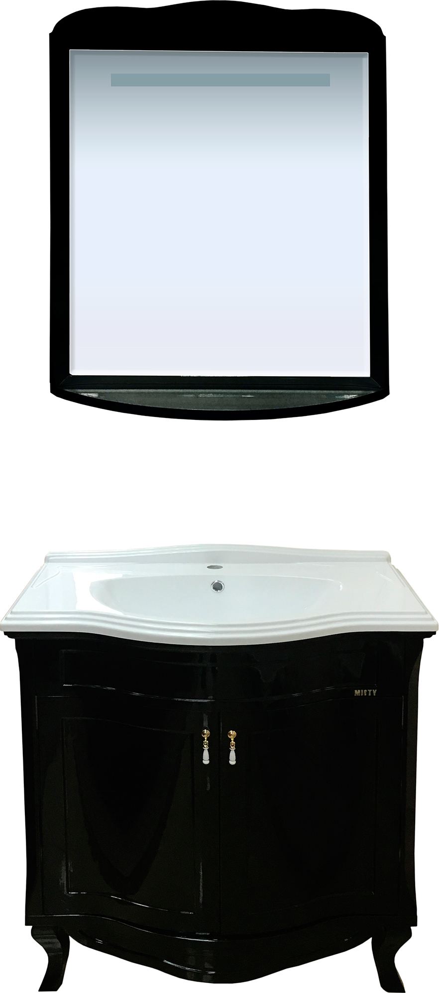 Зеркало Misty Дайна 85 черное, с подсветкой П-Дай02085-021Св - 1