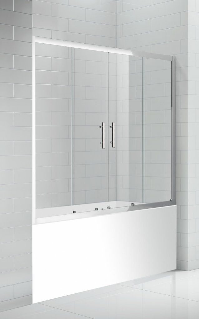 Шторка на ванну Cezares ECO-O-VF-2-170/145-C-Cr стекло прозрачное - 1