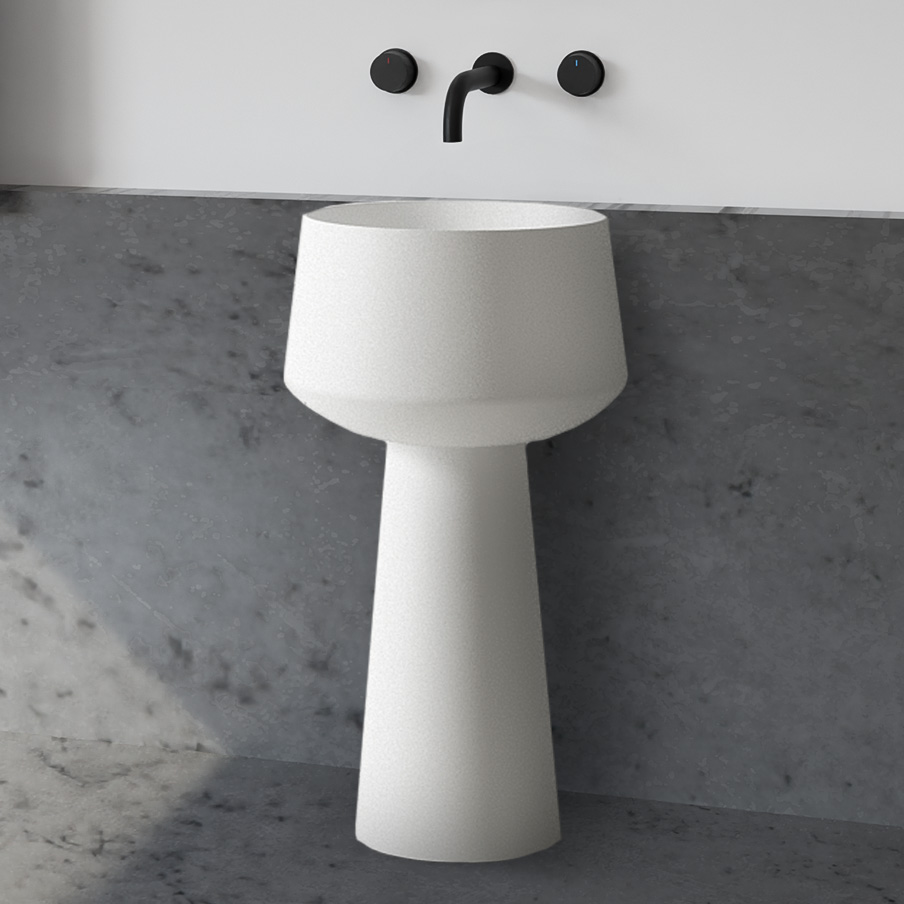 Раковина отдельностоящая ABBER Stein AS2508 белая матовая - 0