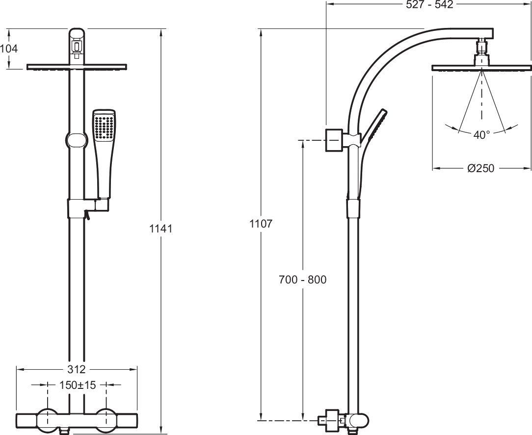 Душевая стойка Jacob Delafon Talan E11717RU-CP - 13