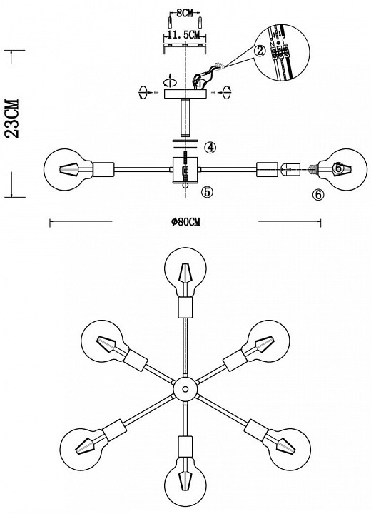 Люстра на штанге EVOLUCE Ano SL419.402.06 - 9