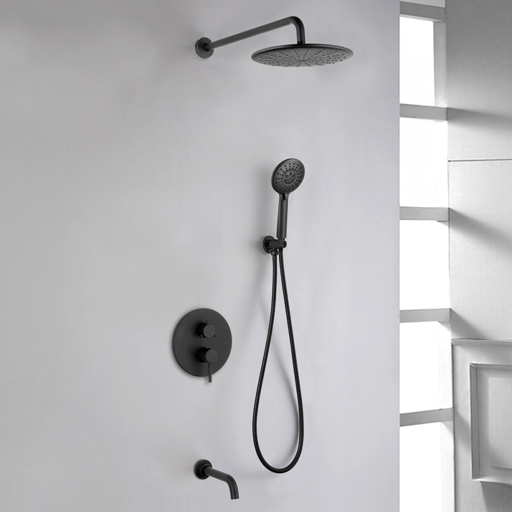 Душевая система ABBER Wasser Kreis черная матовая  AF8117B - 1