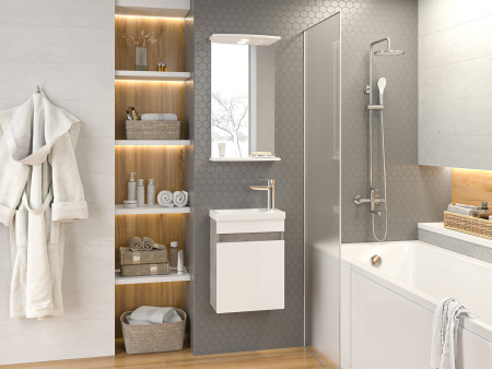 Тумба под раковину Misty Ронда 40 белая глянцевая П-Рон-01040-0521 - 2