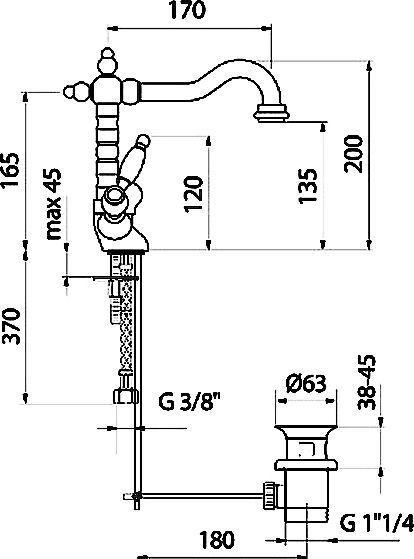 Смеситель для раковины Webert Dorian хром  DO700302015 - 3