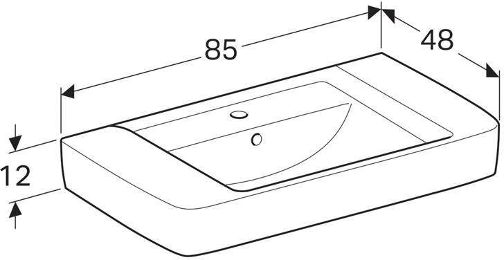 122185000 Renova Nr.1 Plan Раковина мебельная, с отв., с переливом 850x480 мм - 4