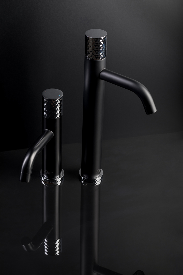 Смеситель Boheme Stick 122-BCR для раковины, black diamond chrome - 1