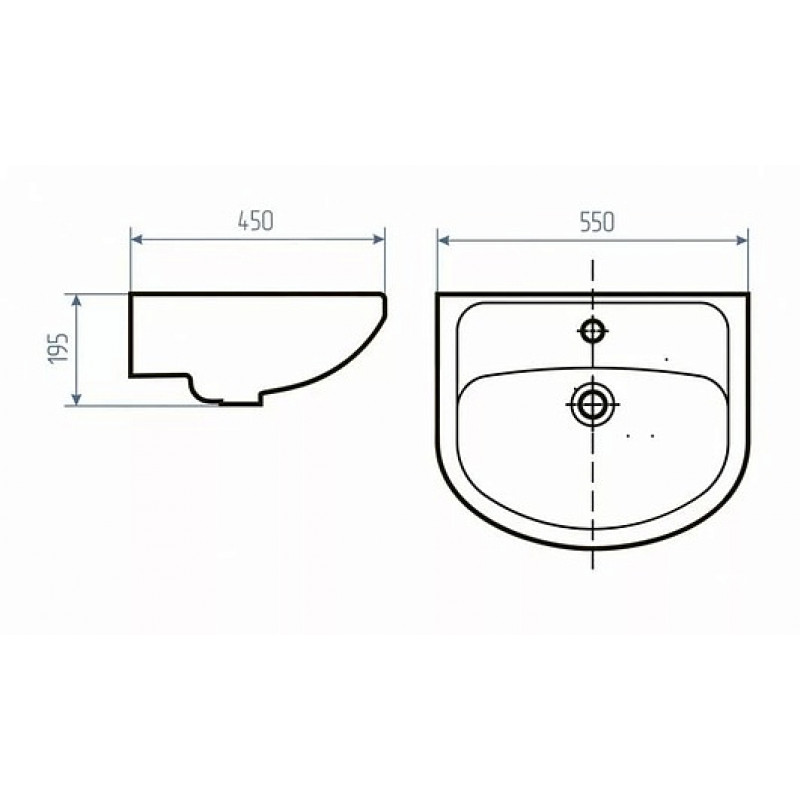Тумба с раковиной Misty Элегия 55 белая УТ000008220 - 4