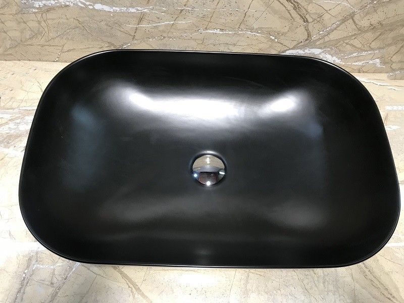 Раковина накладная CeramaLux NC 60 см черная матовая  78106MB - 0