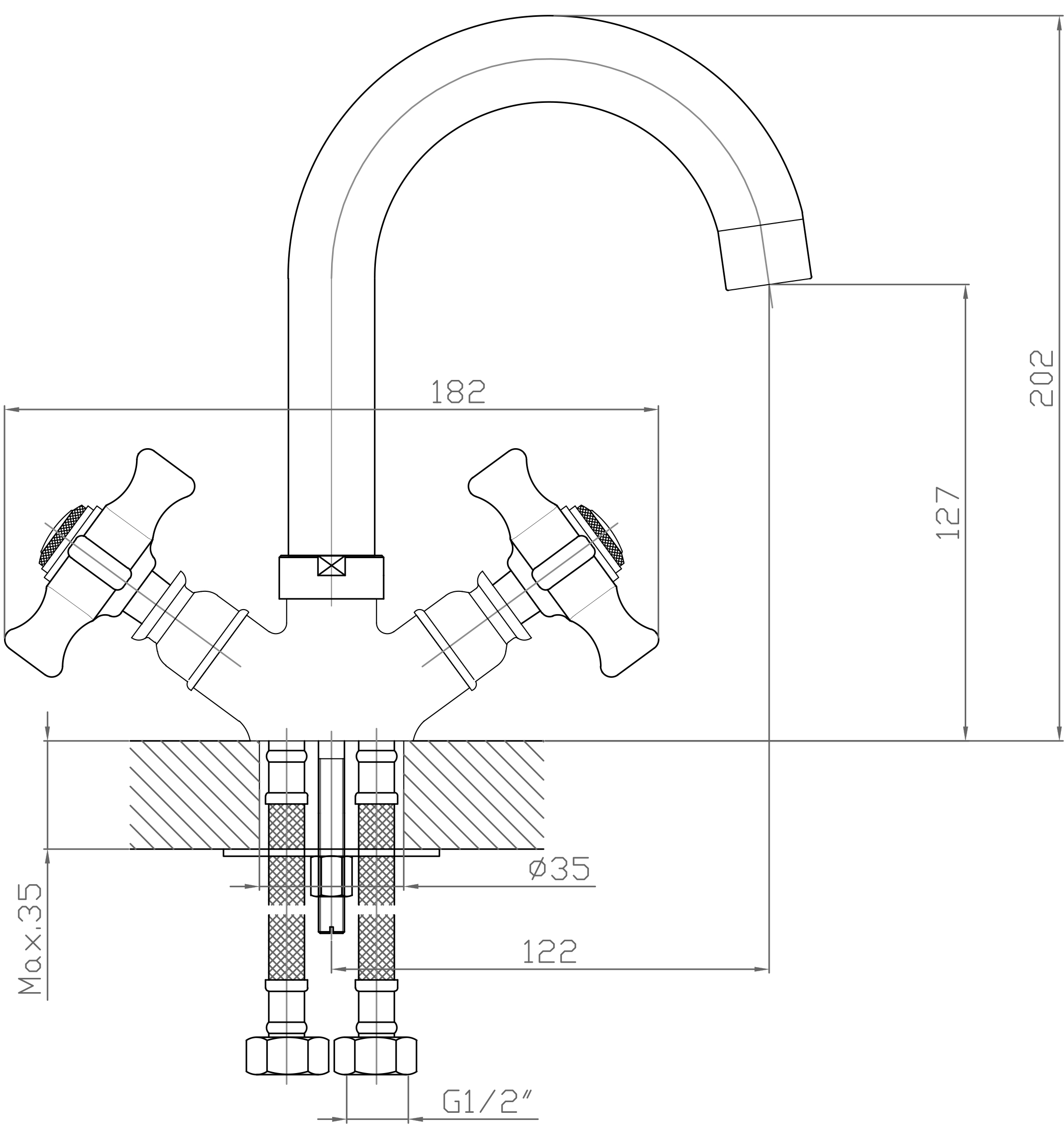 Смеситель для раковины DIWO Самара SA-01cr - 6