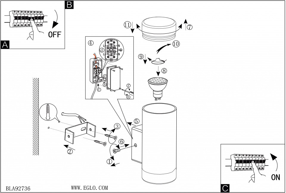 Светильник на штанге Eglo ПРОМО Riga-LED 96505 - 1