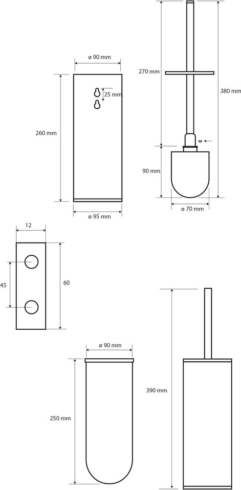 Ёршик для унитаза Bemeta Dark  102313060 - 1
