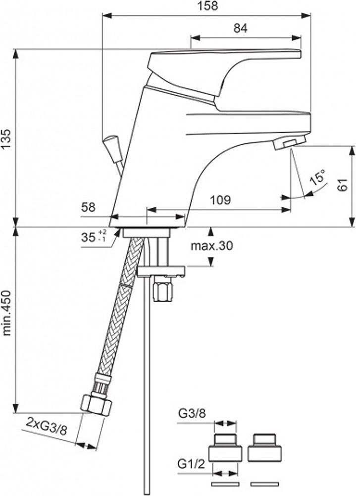 Смеситель для раковины Vidima Form хром  BA061AA - 1