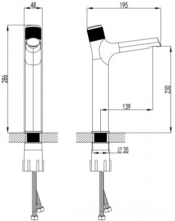 Смеситель Lemark Project LM4679C для раковины, кнопочный - 1