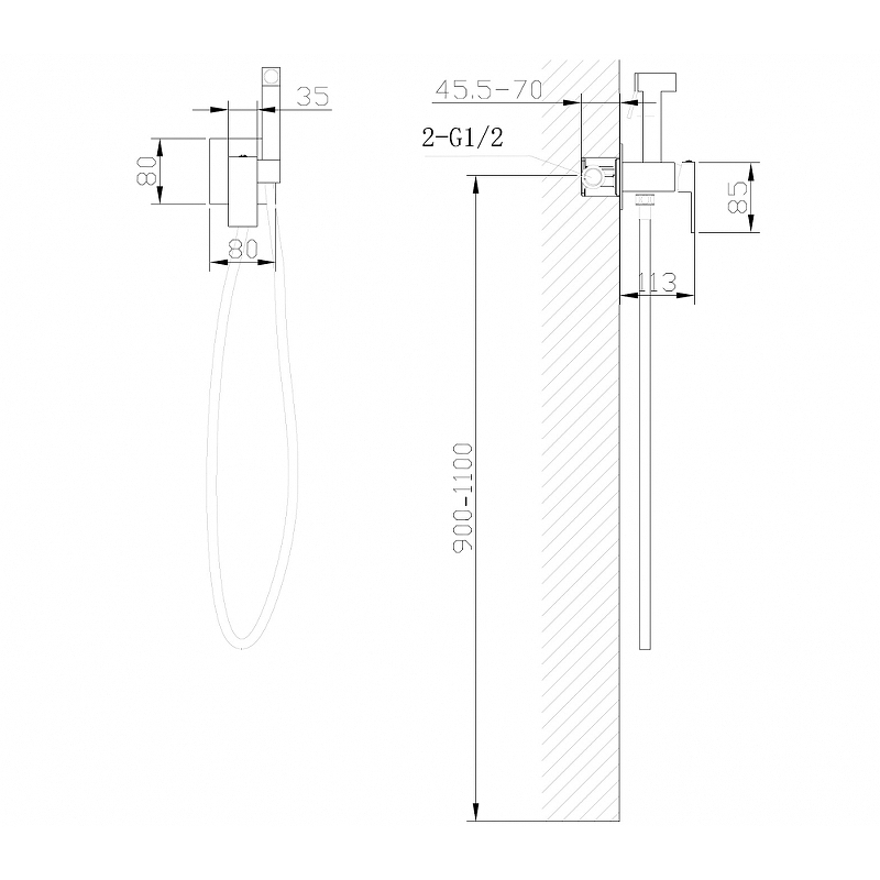 Гигиенический душ Abber Daheim черный матовый AF8226B - 2