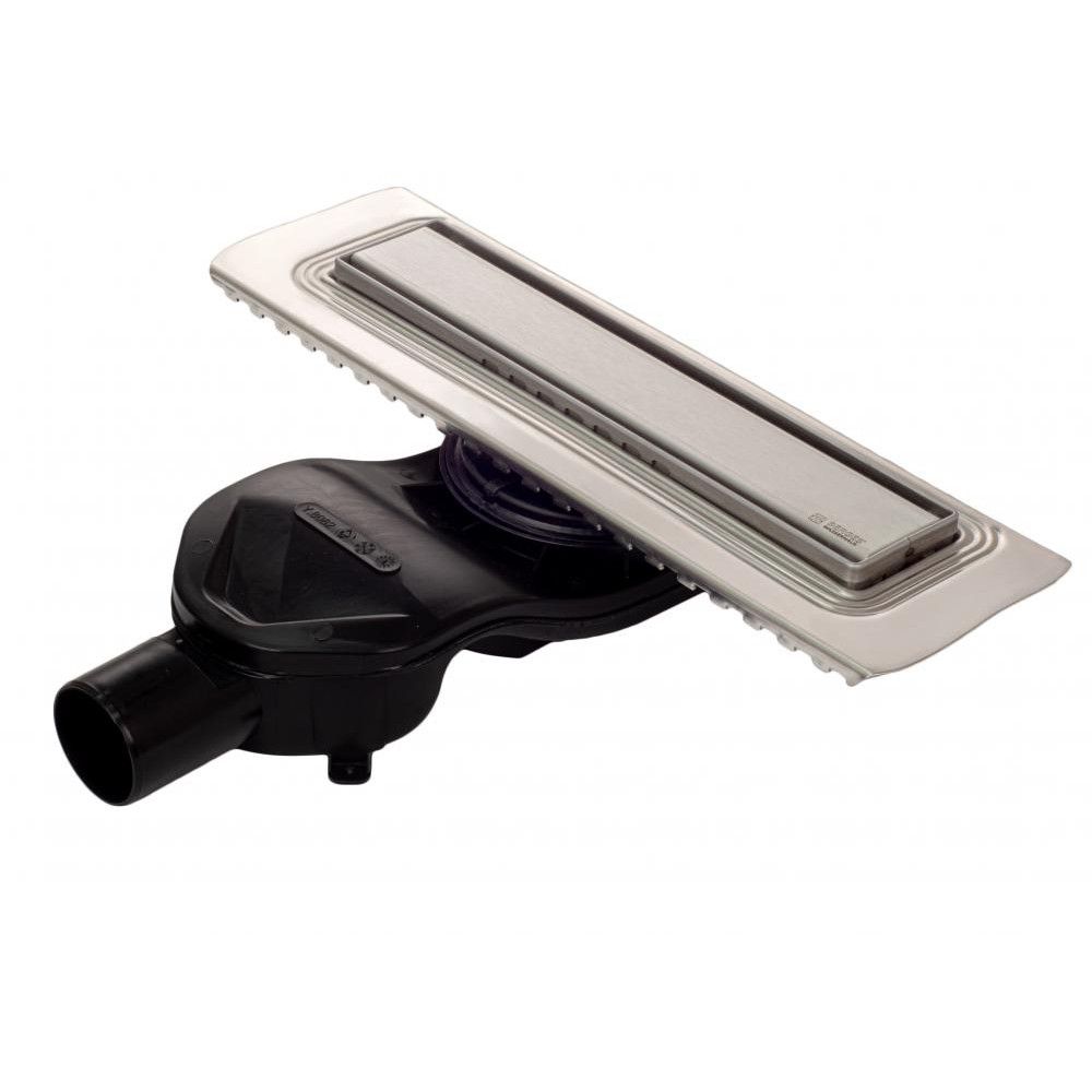 Желоб BERGES водосток В1 Keramik 500, матовый хром, S-сифон D50 H60 боковой 90116 - 0