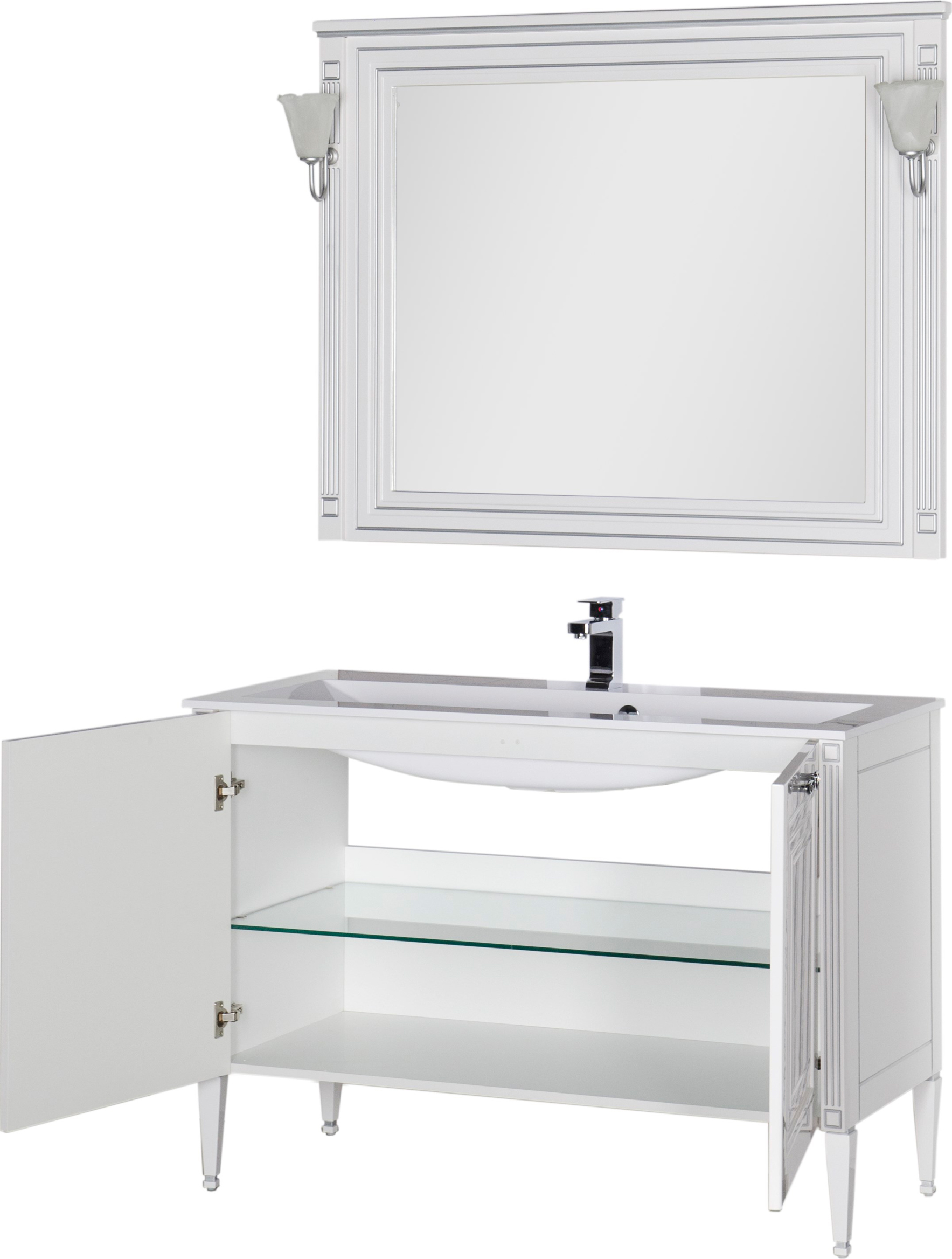 Тумба с раковиной Aquanet Паола 120 белая - 5