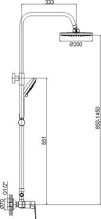 Душевая стойка Rossinka T T40-45 - 1