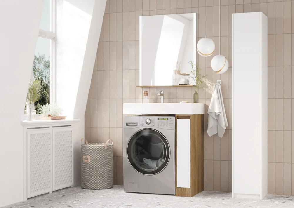 Тумба с раковиной Aquaton Лондри 20 темное дерево-белый 1A2671K2LHDY0 - 7