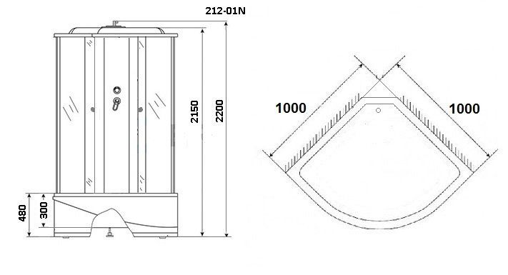 Душевая кабина Niagara  100x100 см (NG-212-01N) 2120134N - 1