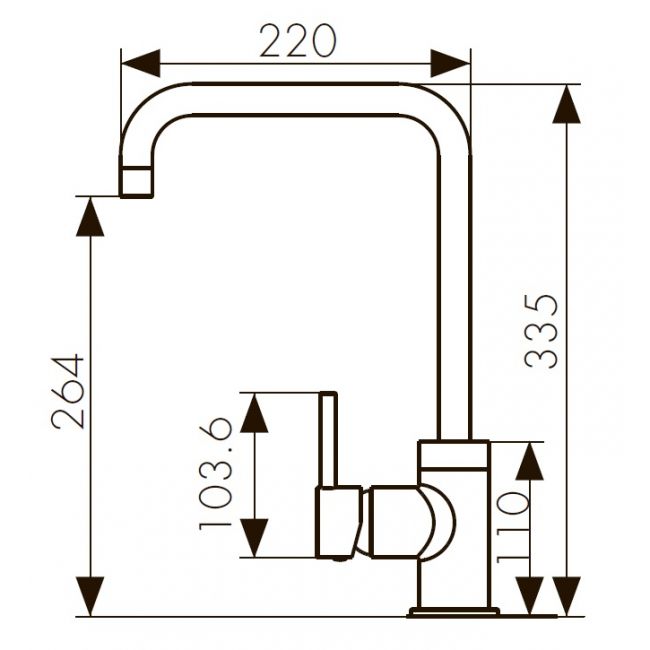 Смеситель Kaiser Merkur 26844-9 для кухоной мойки, черный - 1