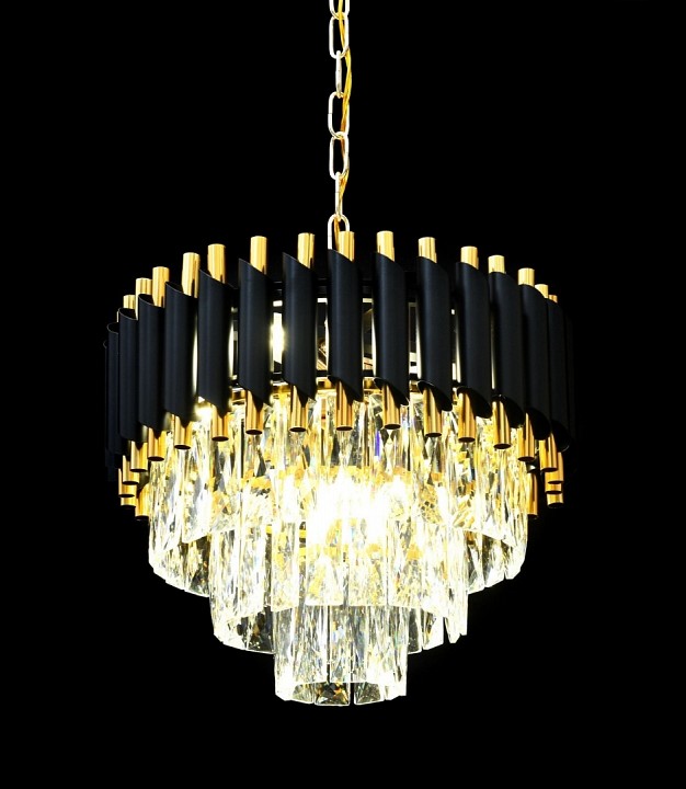 Подвесная люстра LUMINA DECO Funneli LDP 6003-400 BK+F.GD - 3