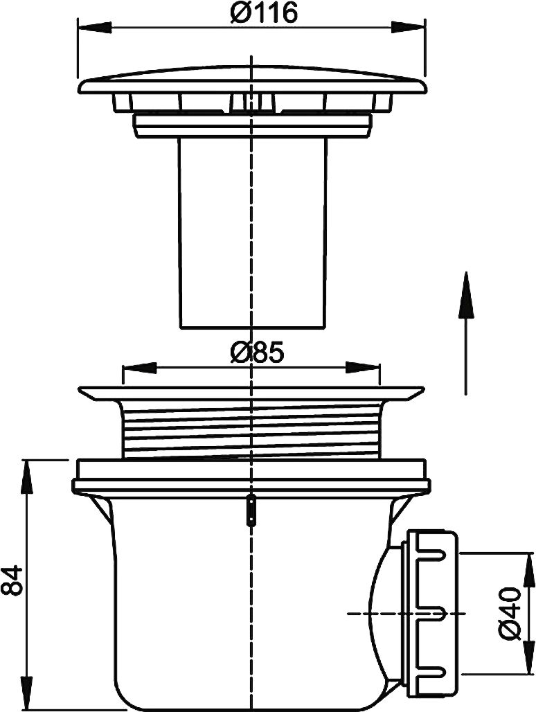 Сифон для поддона AlcaPlast A49CR - 3