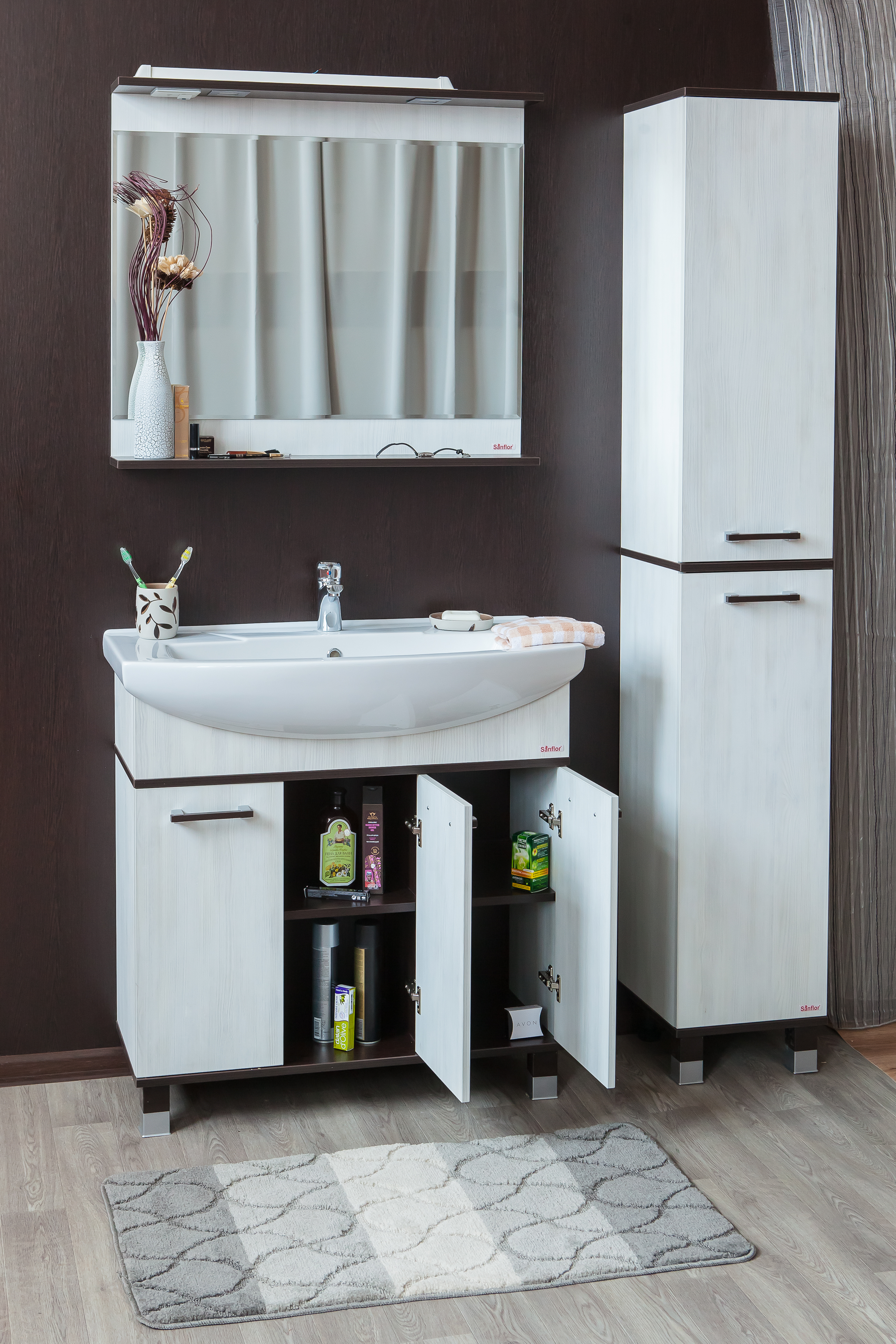 Тумба для комплекта Sanflor Толедо 85 венге, северное дерево светлое Н0000001279 - 4