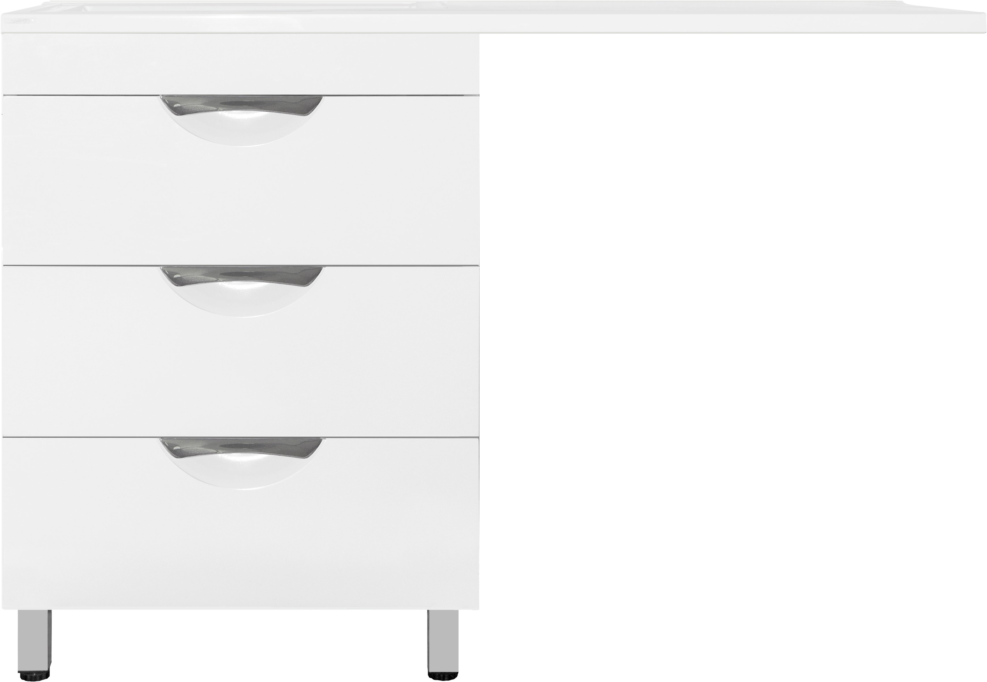 Тумба для комплекта Style Line Жасмин 60 Люкс Plus белая, для стиральной машины ЛС-00000644 - 0