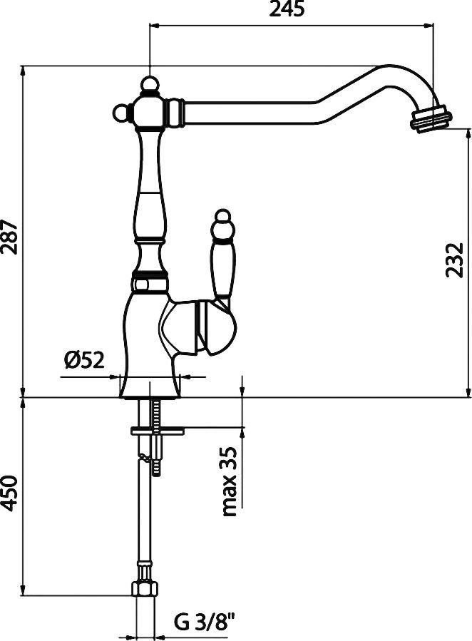 Смеситель Webert Valentino VA920302 золото для кухонной мойки VA920302015 - 1