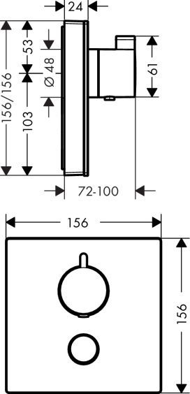 Термостат Hansgrohe ShowerSelect 15735600 для душа - 1